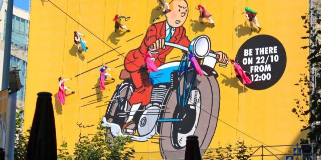 Tin Tin a brüsszeli kommunikációban, forrás: VisitBrussels
